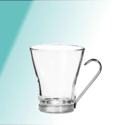 ../frankl24shop/Türkis COFFEE SHOP - Glastasse mit Metallgriff